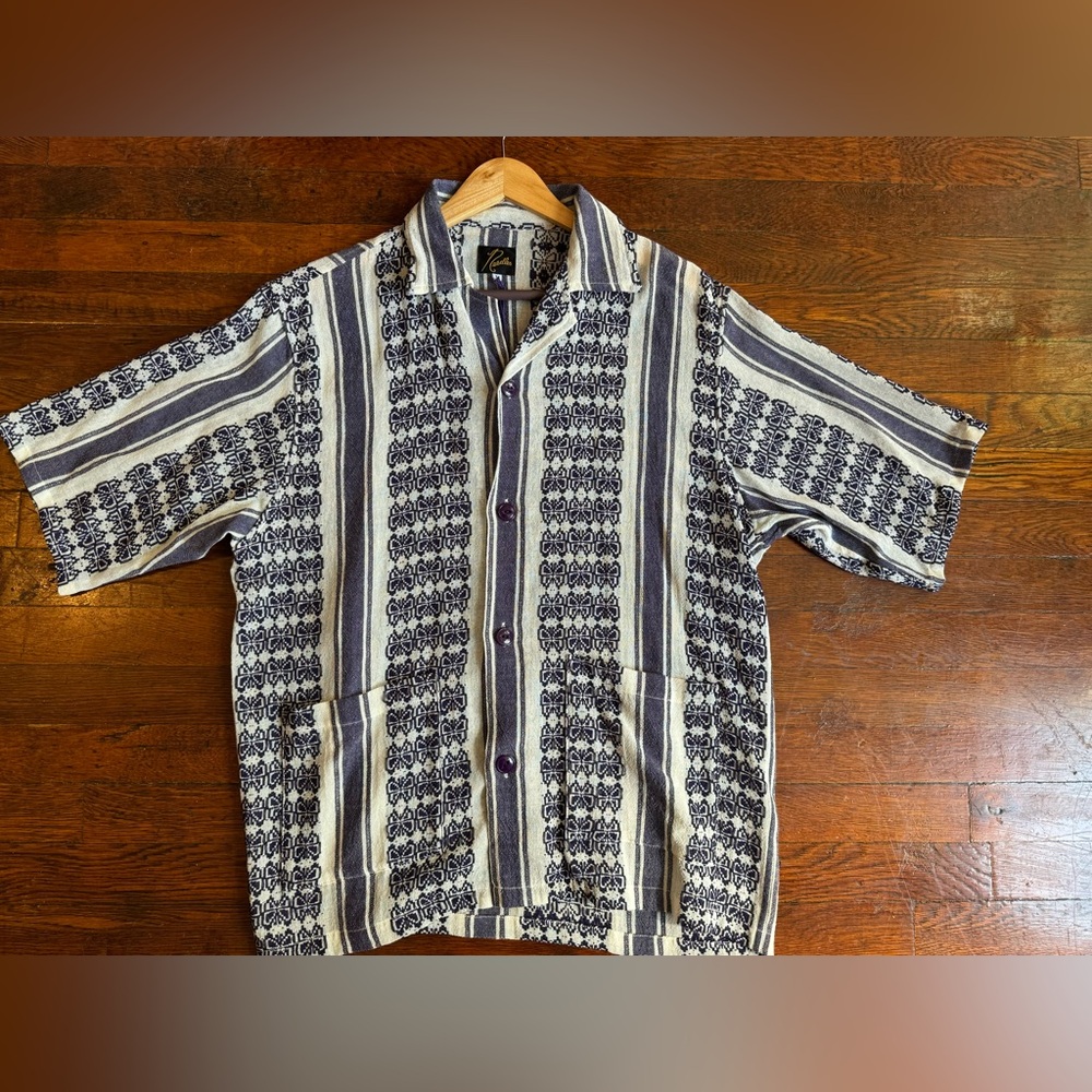 Needles Papillon Stripe Dobby Jacquard Cabana Shirt